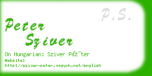 peter sziver business card